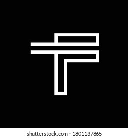 simple minimal initial biased based vector logo design of letter F in white color with black background
