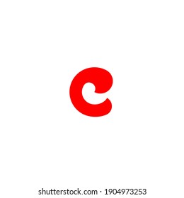 Letra inicial simple c diseño de logotipo vectorial