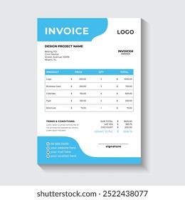 Simple minimal invoice design illustration