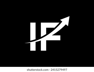 letra mínima simple logotipo de flecha IF