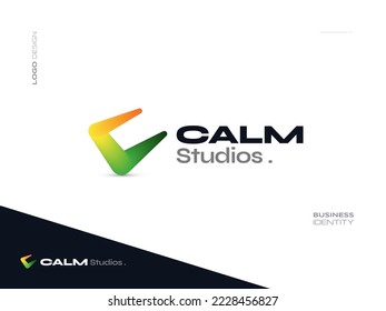 Simple and Minimal Letter C Logo Design with Colorful Liquid Style. Suitable for Business and Technology Logo