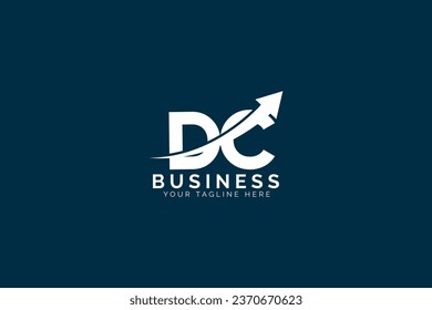 logotipo de flecha dc de letra mínima simple