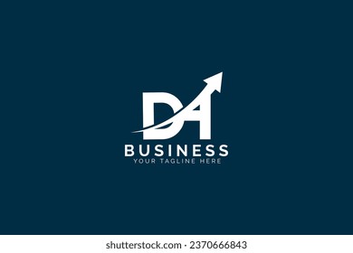 simple minimal letter dh arrow logo