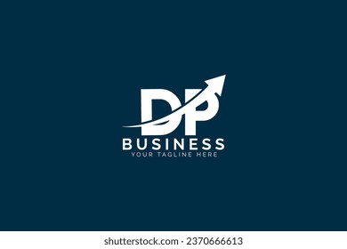 logotipo de flecha dp de letra mínima simple