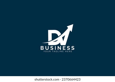 simple minimal letter dv arrow logo