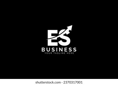 simple minimal letter es arrow logo