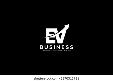 simple minimal letter ev arrow logo