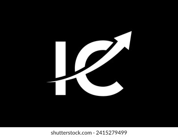 simple minimal letter IC arrow logo.