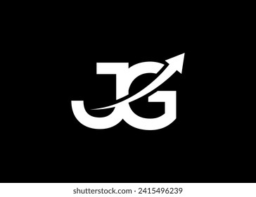 simple minimal letter JG arrow logo