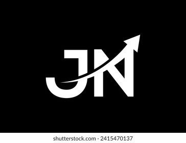 
simple minimal letter JN arrow logo