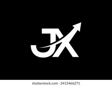 
simple minimal letter JX arrow logo