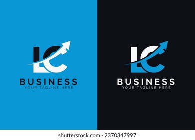 simple minimal letter lc arrow logo