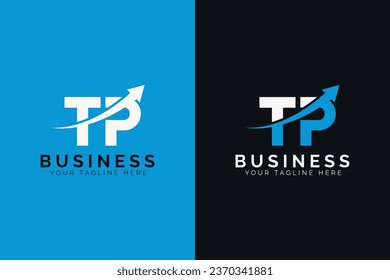 simple minimal letter lp arrow logo