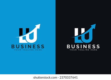 simple minimal letter lu arrow logo