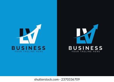 simple minimal letter lv arrow logo