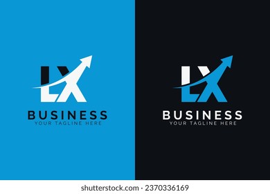 simple minimal letter lx arrow logo