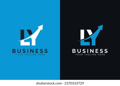 simple minimal letter ly arrow logo