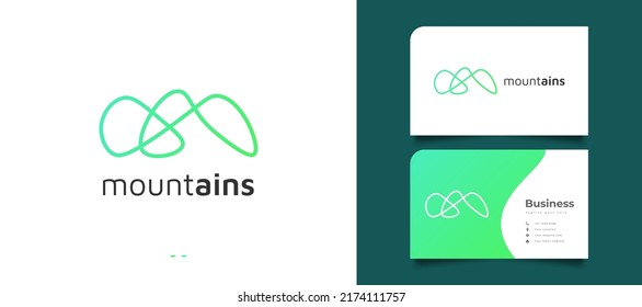 Letra M simple y mínima para el diseño de logotipos de montaña. M Diseño inicial del logotipo