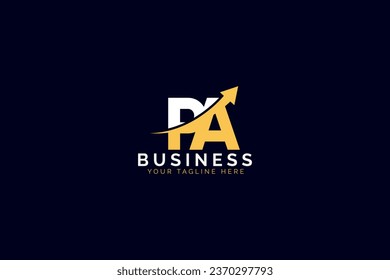 simple minimal letter pa arrow logo