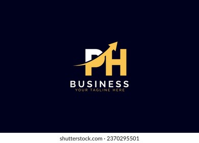 simple minimal letter ph arrow logo