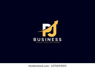 simple minimal letter pj arrow logo