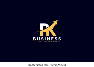 simple minimal letter pk arrow logo