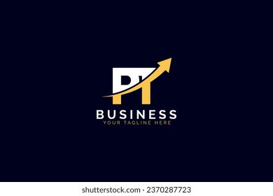 simple minimal letter pt arrow logo