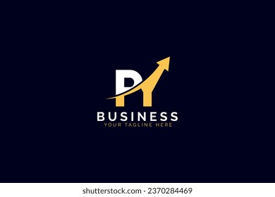 simple minimal letter py arrow logo
