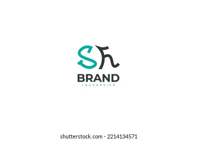 Simple and Minimal Letter S and H Logo Design. SH Logo Design with Line Style. Suitable for Business or Technology Logo