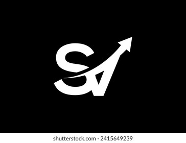 simple minimal letter SV arrow logo