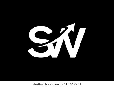 
simple minimal letter SW arrow logo