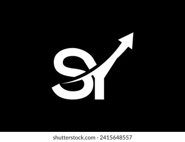 
simple minimal letter SY arrow logo