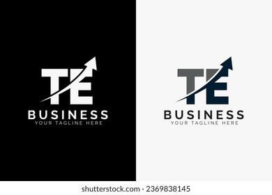 simple minimal letter te arrow logo