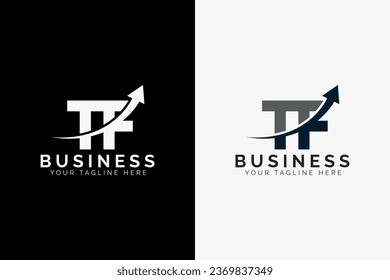 logotipo de flecha tf de letra mínima simple