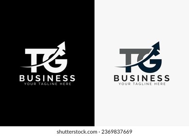simple minimal letter tg arrow logo
