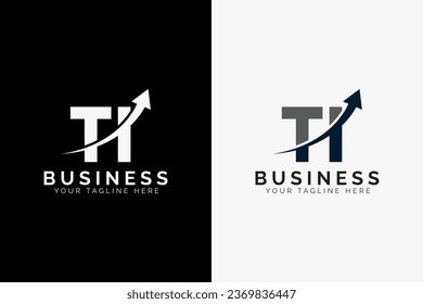 simple minimal letter ti arrow logo