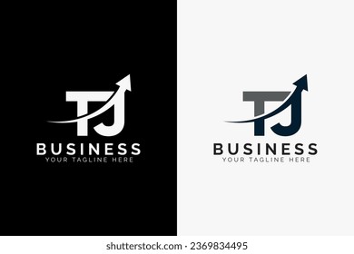 logotipo de flecha tj de letra mínima simple