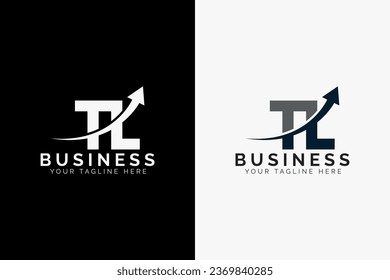 logotipo de flecha de letra simple mínima de tl