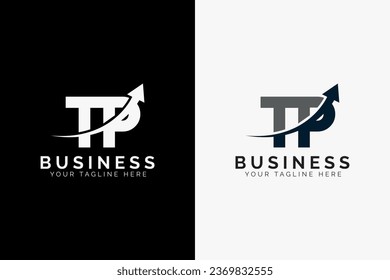 simple minimal letter tP arrow logo