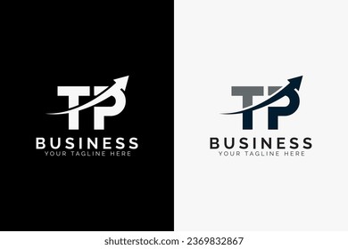 simple minimal letter tp arrow logo