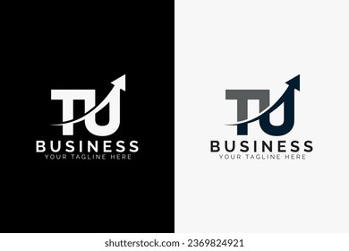 simple minimal letter tu arrow logo