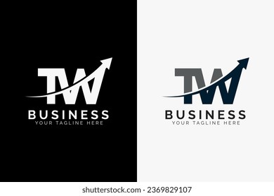 logotipo de flecha tw de letra mínima simple