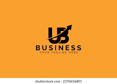 simple minimal letter ub arrow logo