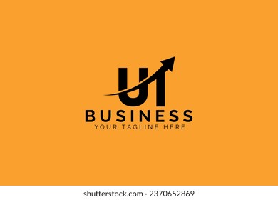 simple minimal letter ul arrow logo