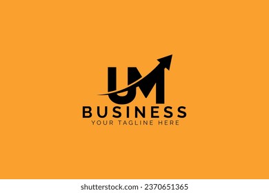 simple minimal letter um arrow logo