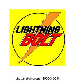 Simple Minimal Lightning Bolt Symbol. Creative Flash Sign Design Vector Template. Energy Power Speed ​​Logotype concept icon. Coat of arms of yellow background Creative Lines graphic element