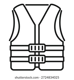 Simple and minimal line icon of a life vest, perfect for any project related to safety, security and rescue