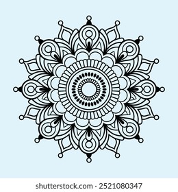 Simple minimal mehndi silhouette Vector, luxury mandala design