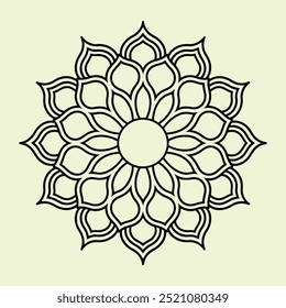 Simple minimal mehndi silhouette Vector, luxury mandala design