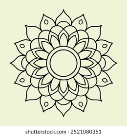 Simple minimal mehndi silhouette Vector, luxury mandala design
